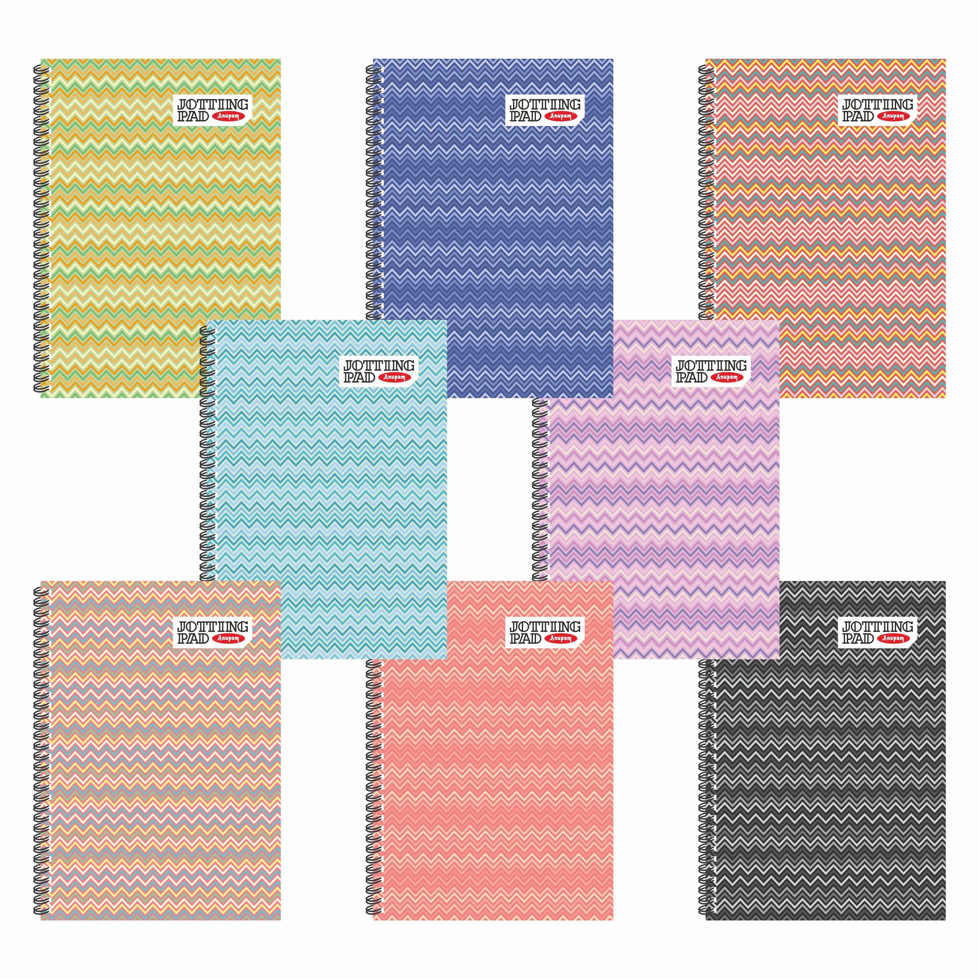 Anupam Spiral Jotting Pads-Lined College Ruled Paper Assorted Covers-Spiral Notebook-Memo Pads-100 pages  (Pack)